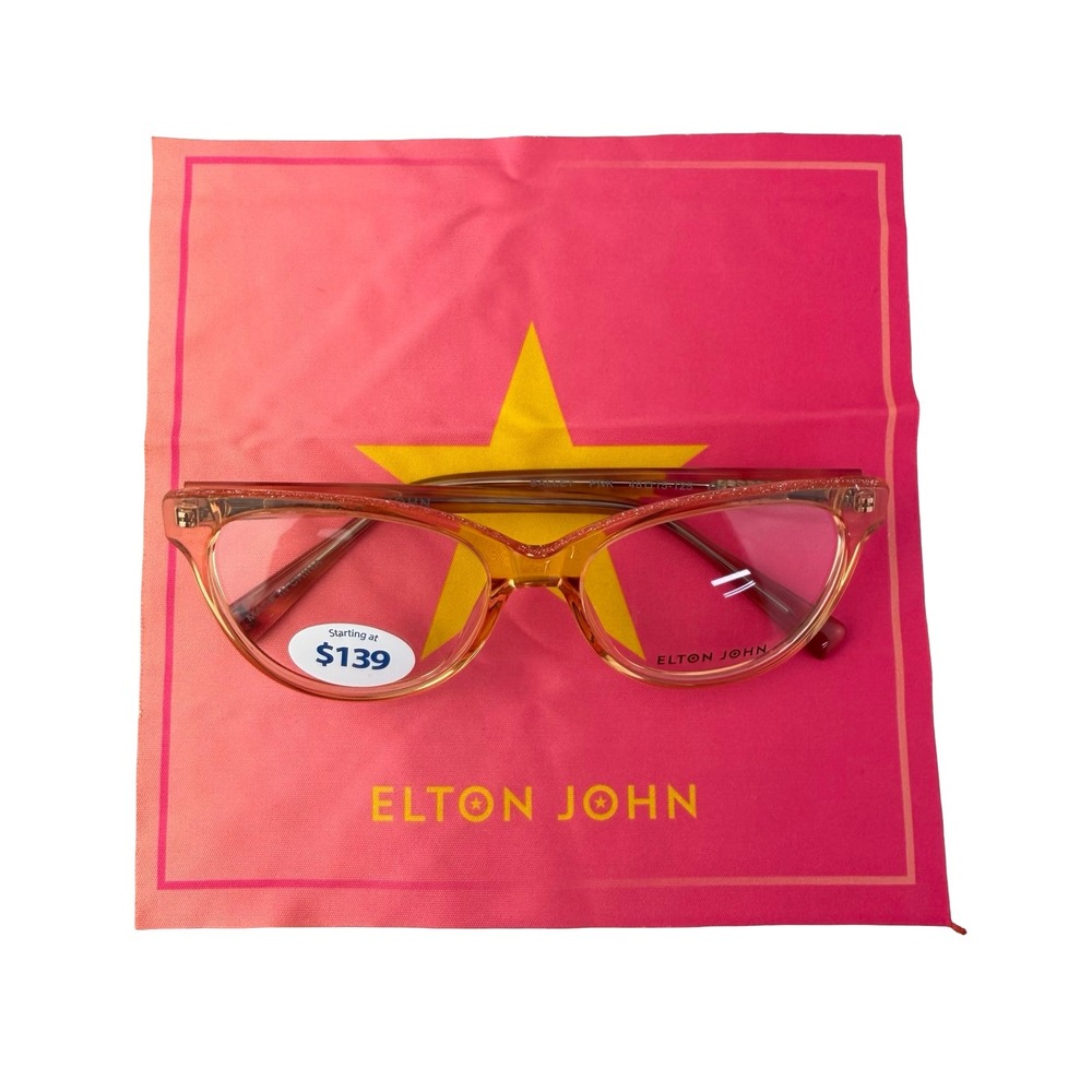 Elton John Ballet - Pink Glitter Cat Eye Eyeglasses Glasses w/ green case NEW